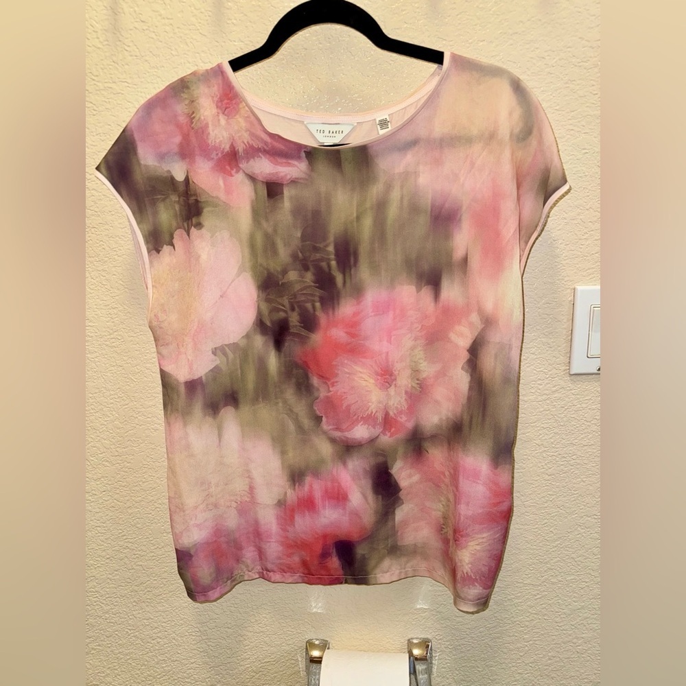 Ted Baker Pink and Green Relaxed Blouse